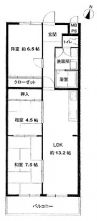 マンション 弓場町 イスズハイツベル香枦園（北棟）